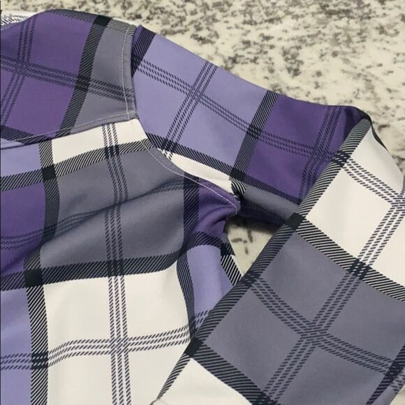 Empyre light jacket zip up sweatshirt plaid purple size M - Picture 7 of 16